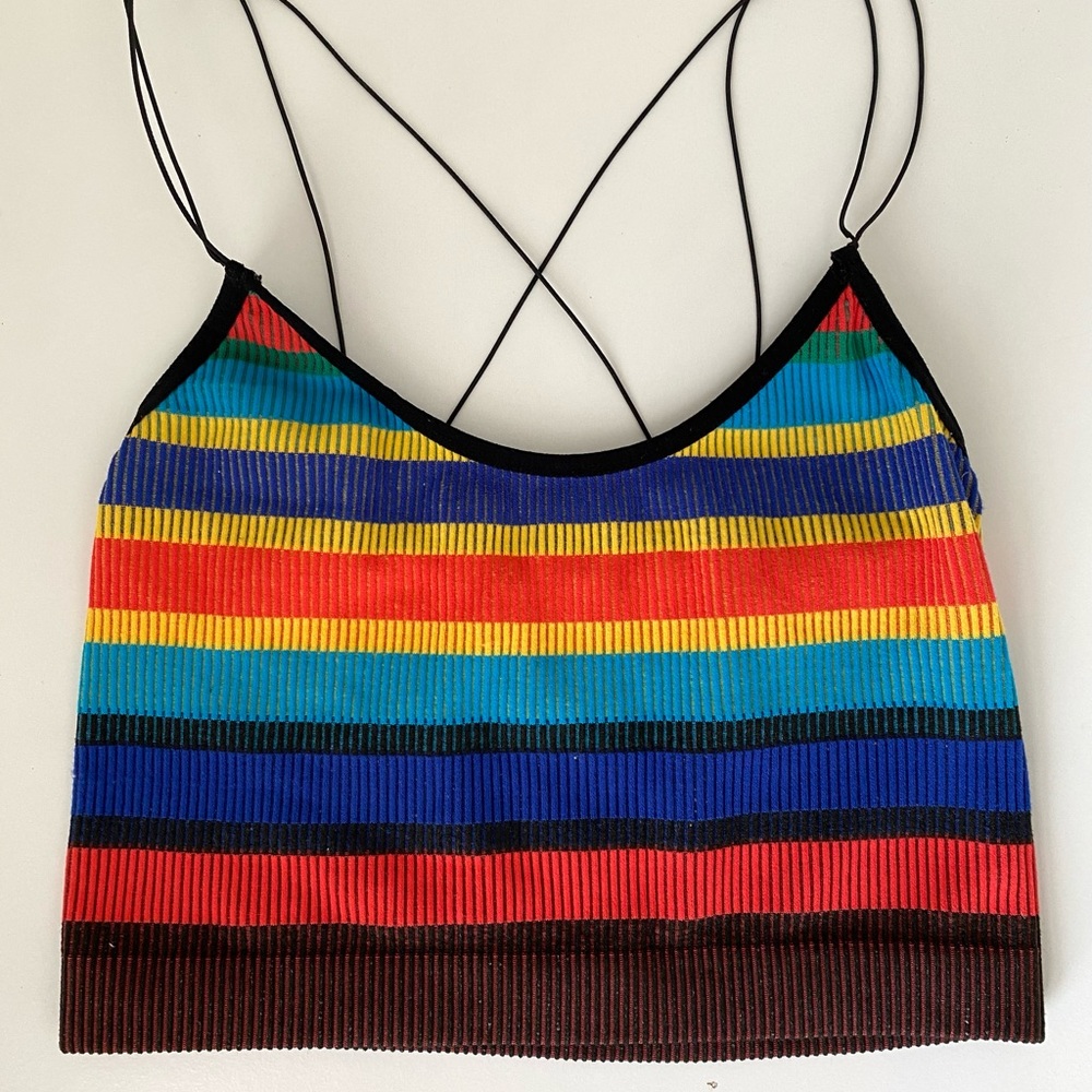 Rainbow Striped Urban Outfitters Crop Top